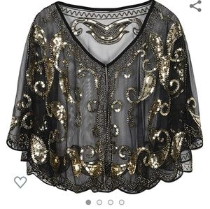 Womens Plus Sequined Shawl New with tags